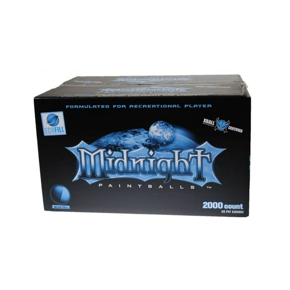 Draxxus Midnight 2000 Count Paintballs with Blue Shell and Aqua Blue Fill for .68 Cal Paintball Markers