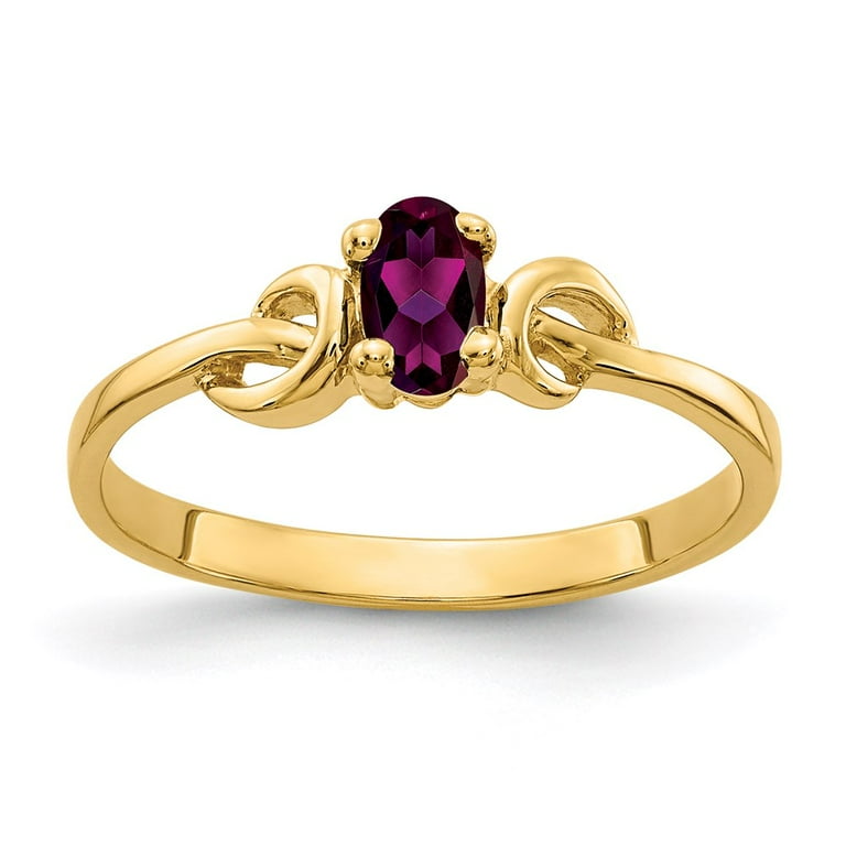 14k White Gold Oval 5x3mm Rhodolite Garnet And Diamond Ring 14k White Gold Oval 5x3mm Rhodolite Garnet And Diamond Ring