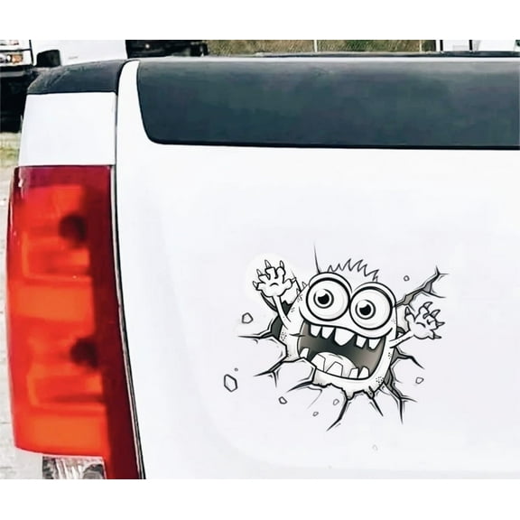 Peeking Monster Car Vinyl Sticker, Funny and Unique Decal for Car Windows, Bumpers, Side Mirrors, Motorcycles, Trucks, Laptops, Waterproof
