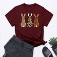 thumbnail image 2 of VBTAPA Happy Easter Shirts for Women Funny Egg Graphic Tees Short Sleeve Cute Rabbit Bunny T-shirt Lightweight Holiday Blouse Tops Lightning Sales Wine XL, 2 of 6
