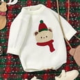 thumbnail image 4 of Fdrone Newborn Girl Boy Christmas Outfit Long Sleeve Knit Oversized Santa Claus/Reindeer Embroidery Sweater Romper Warm Bodysuit Baby Fall Winter Clothes, 4 of 5