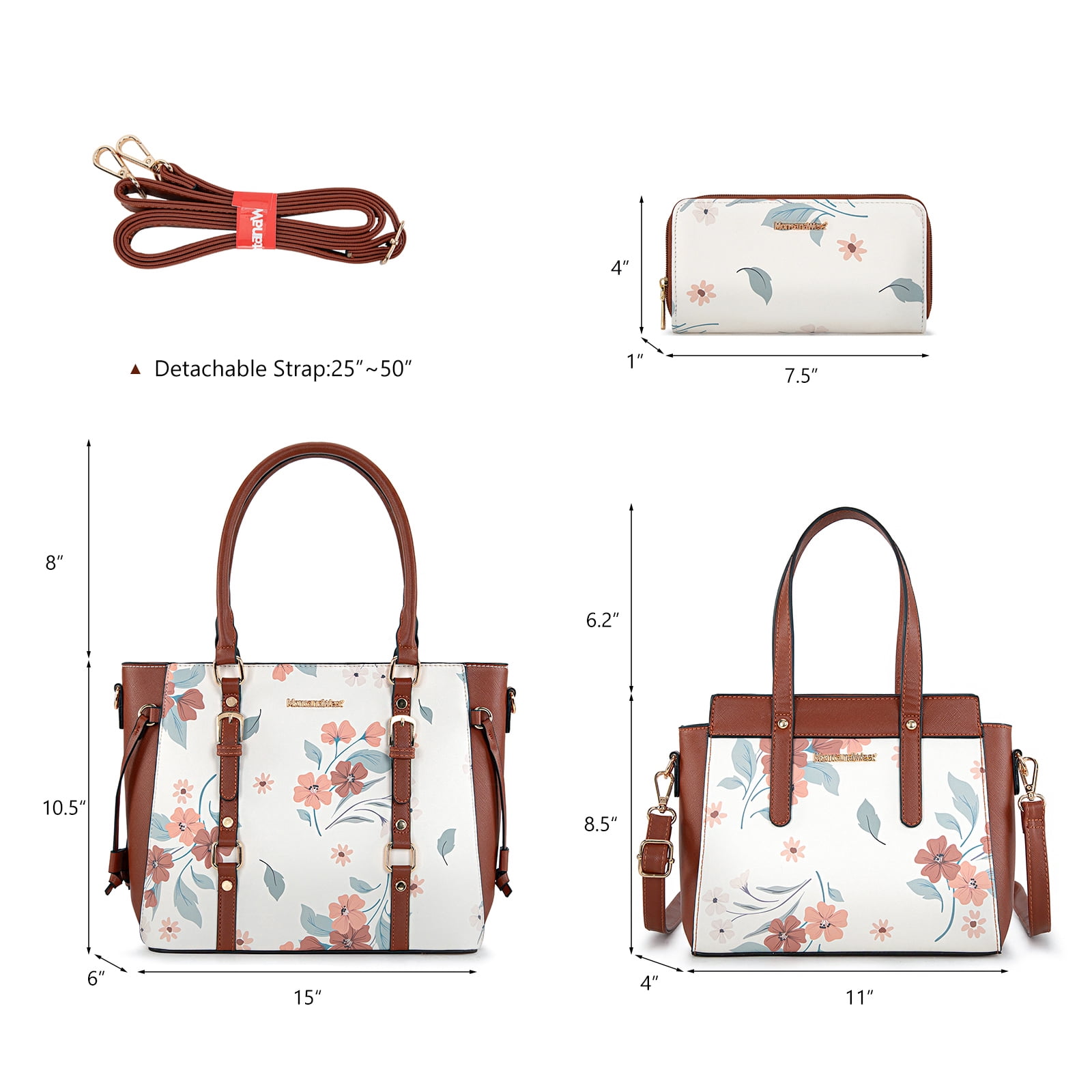 Montana West 3PCS Purses for Women Tote Bag and Wallet Set Shoulder Satchel Handbags, Brown