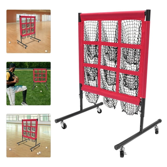 Baseball Pitching Net 9 Hole with Strike Zone 9 Pockets Pitchers Throw Training