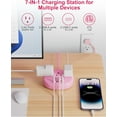 thumbnail image 2 of Pink Extension Cord with Surge Protected 1080J - 5 FT Kawaii Power Strip, 1625W Cute 3 AC Outlet 4 USB (24W/4.8A), Compact for Desk Home Essentials, 2 of 3
