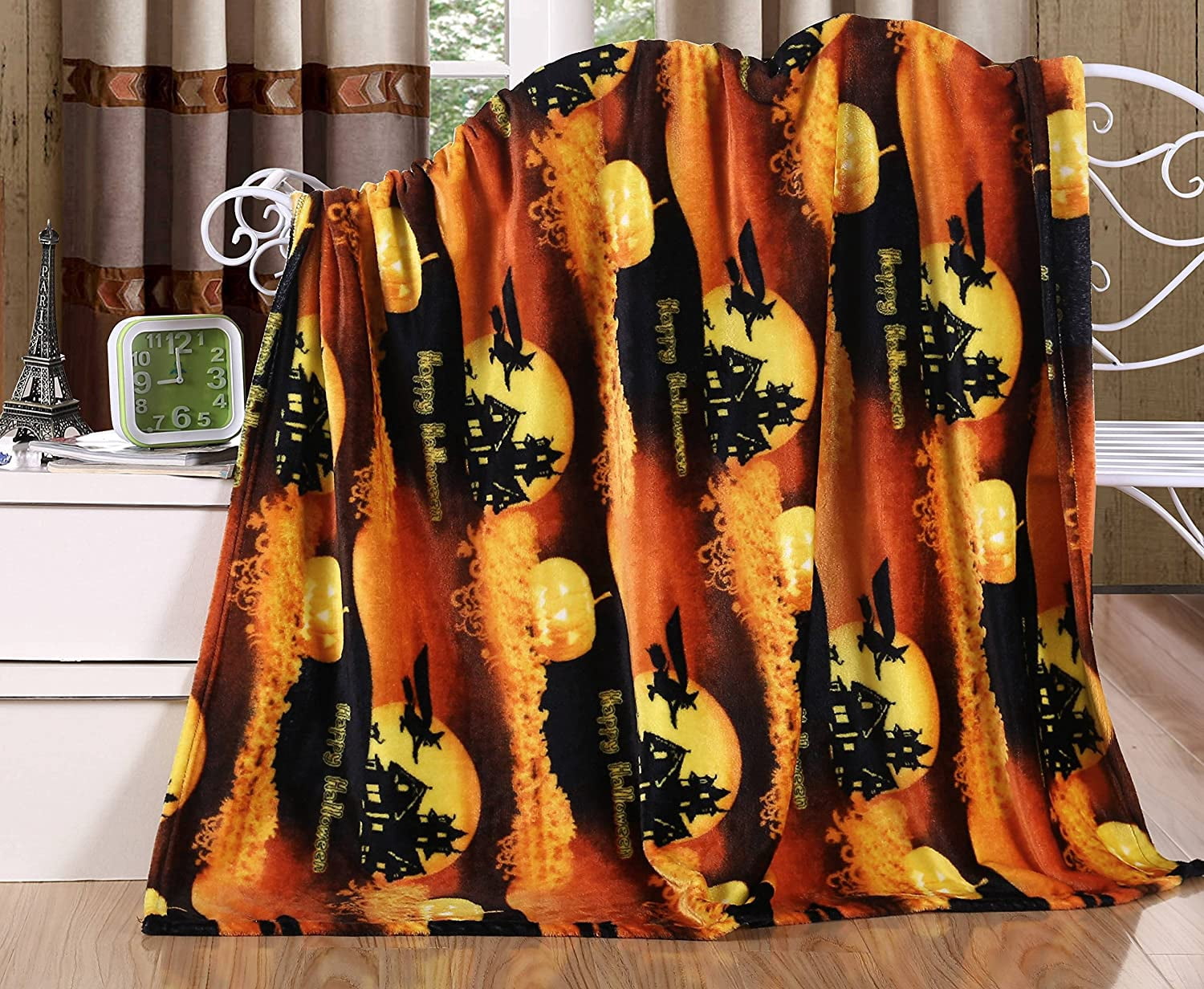 FAITH, HOPE, LOVE HOME DÉCOR Velvet Touch Holiday Throw Fleece Blanket (50" x 60") - Happy Halloween!