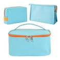 thumbnail image 1 of Bolsa de cosméticos Juego de 3 bolsas de maquillaje para bolso bolsa de viaje belleza cremallera organizador bolsa regalos para mujeres, cuero PU lavable impermeable, 1 of 5