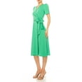 thumbnail image 2 of MOA COLLECTION Women's Stylish Solid Faux Wrap Dress with Deep V-Neck, 2 of 5