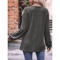 thumbnail image 4 of Camisas de Larga para Mujer, Moda Otoño 2025, Blusas Elegantes e Informales, Blusas Tipo Túnica Plisadas con Cuello Redondo. Gris Oscuro S, 4 of 10