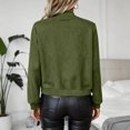 thumbnail image 5 of Women's Full Zip Suede Jacket Lightweight Long Sleeve Casual Coat, 5 of 8