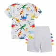 thumbnail image 6 of Fesfesfes Toddler Boys Round Neck Short Sleeve Cotton Stripe Fashion English Print T-shirt Shorts Clothes Set Clearance Under 10$, 6 of 8
