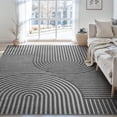 thumbnail image 1 of Area Rug 5x7 Machine Washable Rugs for Living Room Non Slip Soft Carpet Geometric Jacquard Textured Carpet for Bedroom Dining Nursery Office Living Room Rug -Darkgrey, 1 of 8