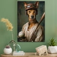 thumbnail image 2 of Pharaoh Hound Vintage Dog Baseball Canvas – Artistic Sports, Pharaoh Hound Dog with Baseball Stretched Canvas Size 8x12 Wall Print for Bedroom, Living Room, Office, 2 of 5