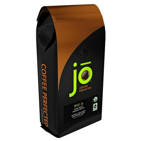 WILD JO: 12 oz, Dark French Roast Organic Coffee, Ground Coffee, Bold Strong Rich Wicked Good Coffee! Great Brewed or Cold Brew, USDA Certified Fair Trade Organic Arabica Coffee, NON-GMO Gluten Free
