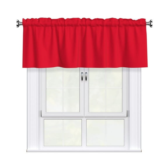 Valances for Windows Kitchen Curtains Small Treatments Valance, Medium Candy Apple Red 42x12 inch