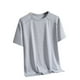 thumbnail image 1 of Tops para hombre, blusas y camisas de cuello redondo y manga corta para hombre, blusa deportiva informal de seda helada transpirable con cuello redondo y manga corta de color liso para hombre., 1 of 4