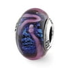 Reflection Beads QRS2871 Sterling Silver Blue with Purple Swirls Glass Bead - Antique