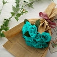 thumbnail image 6 of Balsa Circle Turquoise 12" Artificial Velvet Roses Flowers Arrangement Wedding Bouquet, 6 of 8