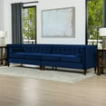 thumbnail image 4 of Jennifer Taylor Home Jack 118" Modern Tuxedo Tufted Long Modular Sofa, Navy Blue Velvet, 4 of 16