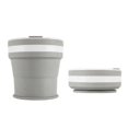 thumbnail image 1 of Tazas de agua plegables, tazas de café, mejoradas, tapa de taza sellada reforzada, taza de viaje para acampar de 12 oz (gris), 1 of 5