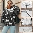 thumbnail image 6 of Renewold Cute Cat Black White Womens Full Zip Hoodies Oversized Sweatshirts Loose Fit Long Sleeve Hooded Jacket Streetwear Outwear Hooded Sweatshirt Preppy Outfits for Leggings, S, 6 of 7