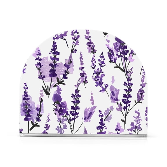 Ryvnso Lavender Flower Acrylic Napkin Holder Table Kitchen Paper Tissue Organization