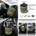 thumbnail image 5 of Yuyamidu Southwest Aztec Car Seat Cover Full Set with Steering Wheel Cover Sunflower Seat Belt Strap Cover Trash Cans Rear View Mirror Cover Cup Coaster Keychain Air Vent Storage Bag, 15 PCS, 5 of 7
