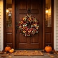 thumbnail image 2 of AYktou Fall Wreath for Front Door, 17.7 Inch Multicolored Artificial Eucalyptus Leaves Wreath Thanksgiving Wreath Hanging Decor for Autumn Halloween Porch Outdoor Indoor Wall Window Harvest Decor, 2 of 6
