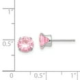 thumbnail image 3 of Finest Gold 14K White Gold Madi K 6.5 mm Pink CZ Post Earrings, 3 of 3