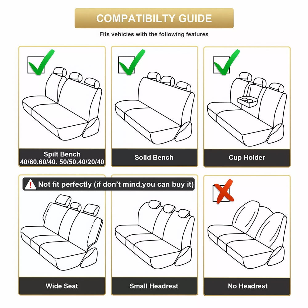 PEPWELL 5Pack Nappa Leather Full Set Car Seat Covers, Universal Fit for Cars/SUV/Sedans, Waterproof Breathable 3D Luxury Design with Airbag Compatibility