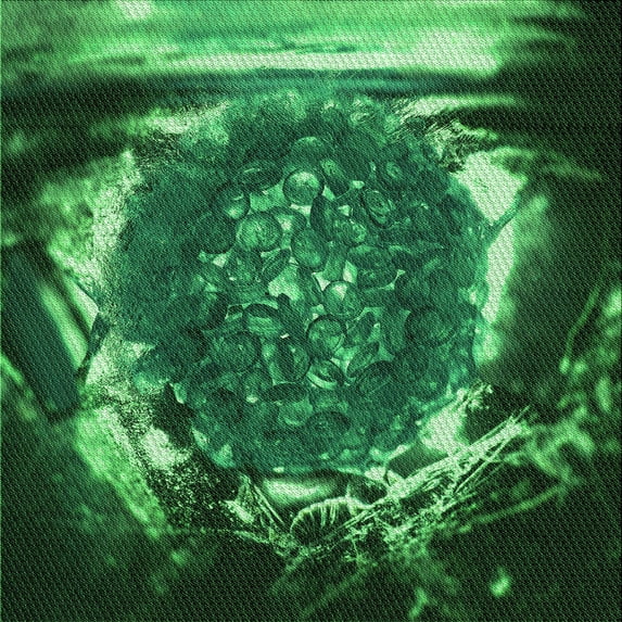 Ahgly Company Machine Washable Indoor Square Transitional Deep Emerald Green Area Rugs, 5' Square