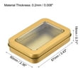 thumbnail image 2 of Uxcell Metal Tin Box, 3.43" x 2.36" x 0.71" Tinplate Storage Containers with Clear Lids, Gold Tone, 2 of 5