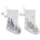 thumbnail image 1 of Calcetín De Felpa Blanco Navideño Con Copo De Nieve Y Patrón De Árbol Pequeño Para Regalo, Fiesta, Decoración De Vacaciones De Navidad 2 Uds. Serendint HA038438-00, 1 of 6