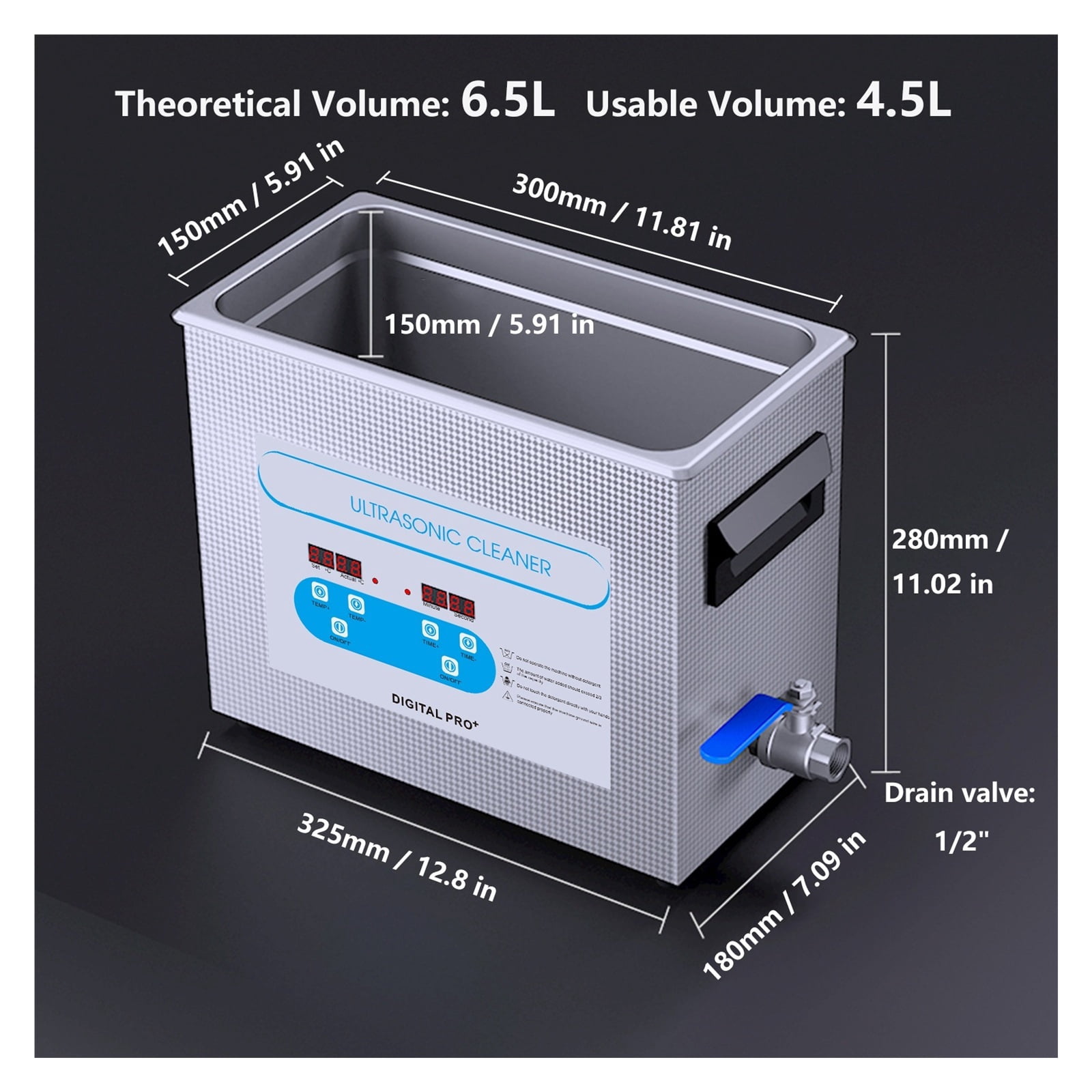 6.5L Ultrasonic Cleaner Heated Ultra Cleaner With Timer 40kH Ultrasonic Cleaning Machine for Carburetor Engine Parts