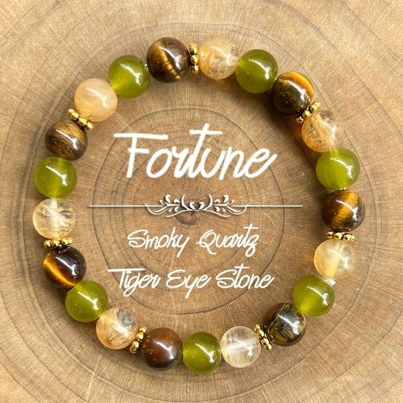 1 natural stone smoke quartz and tiger -eyed stone woven bracelets are suitable for women and are perfect blessing gifts,Multi -colored