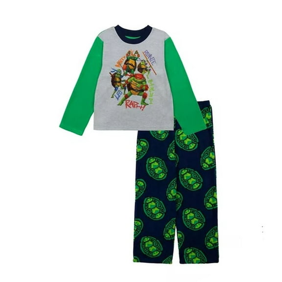 Rise Of Teenage Mutant Ninja Turtles Heroes Boy's Fleece Pajama Set, Size 6