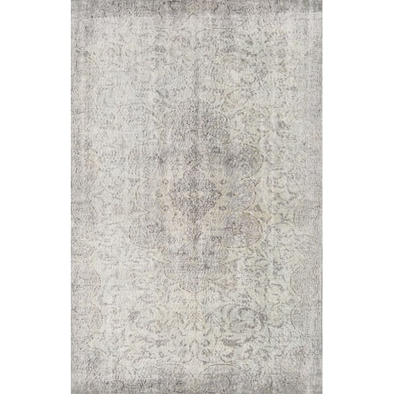 Ahgly Company Indoor Rectangle Traditional Dark Gray Area Rugs, 5' x 7'