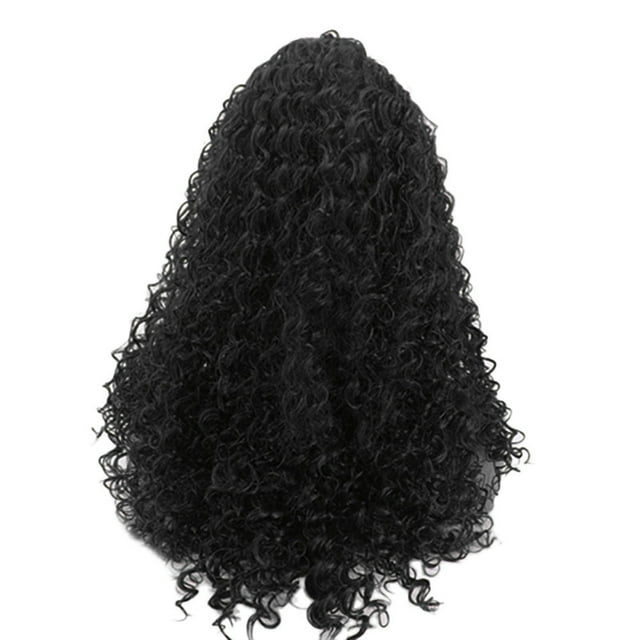 Perruque Synthétique Ondulée Longue pour Femmes, Fibre Résistante à la Chaleur, Circonférence de 65cm, Noir/marron, Bonnet Ajustable