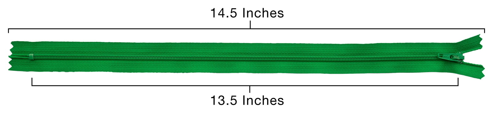 YKK® #3 Lightweight Closed-End Zipper, 13.5 Inch Length, Dublin Green 151 (100 Pack)