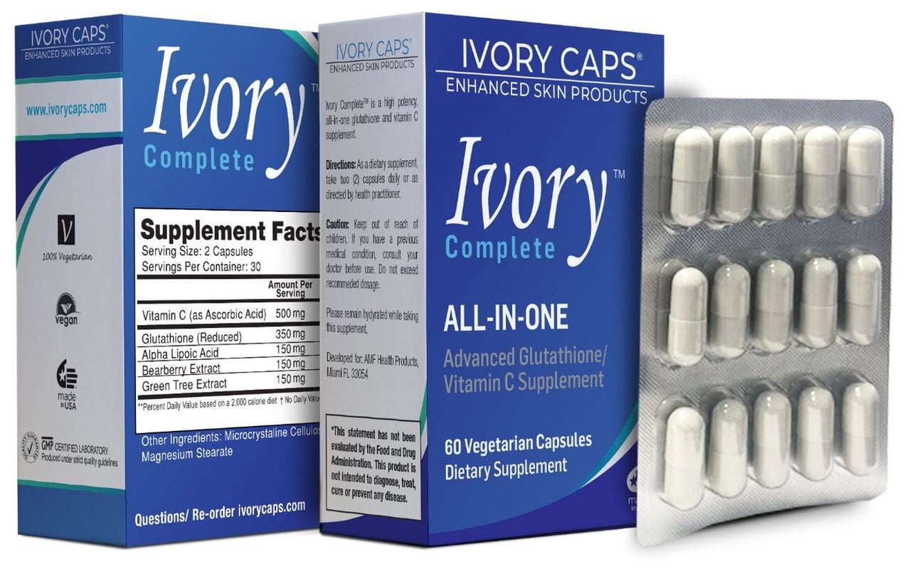 Ivory Caps Ivory Complete ALL-IN-ONE Advanced Glutathione/Vitamin C  Supplement with Alpha Lipoic Acid, Bearberry Extract and Green Tea Extract  - Walmart.ca
