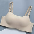 thumbnail image 3 of Women's Wireless Bra No Underwire Bra Feature V-Neck Strapless Bra Style W-1462 Beige L, 3 of 3