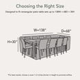 thumbnail image 2 of Covermates Outdoor Dining Set Cover - 138"W x 68"D x 30"H, 300D Polyester, All-Weather, 2 of 7