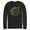Black, variant on Men's Star Wars: The Mandalorian The Child Circle Halo  Long Sleeve Shirt Athletic Heather Medium