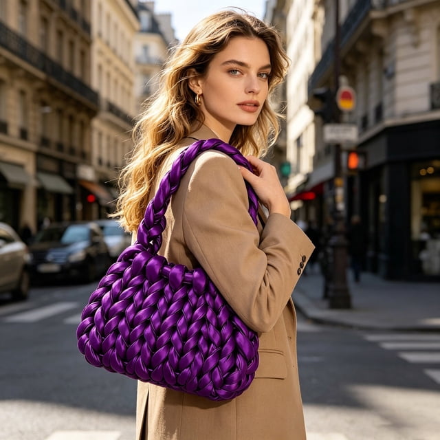 Kit de bolsa de hilo islandesa metálica y brillante Hilo grueso y suave para bolsas de ganchillo hechas a mano Material de punto para hacer y decorar bolsos personalizados