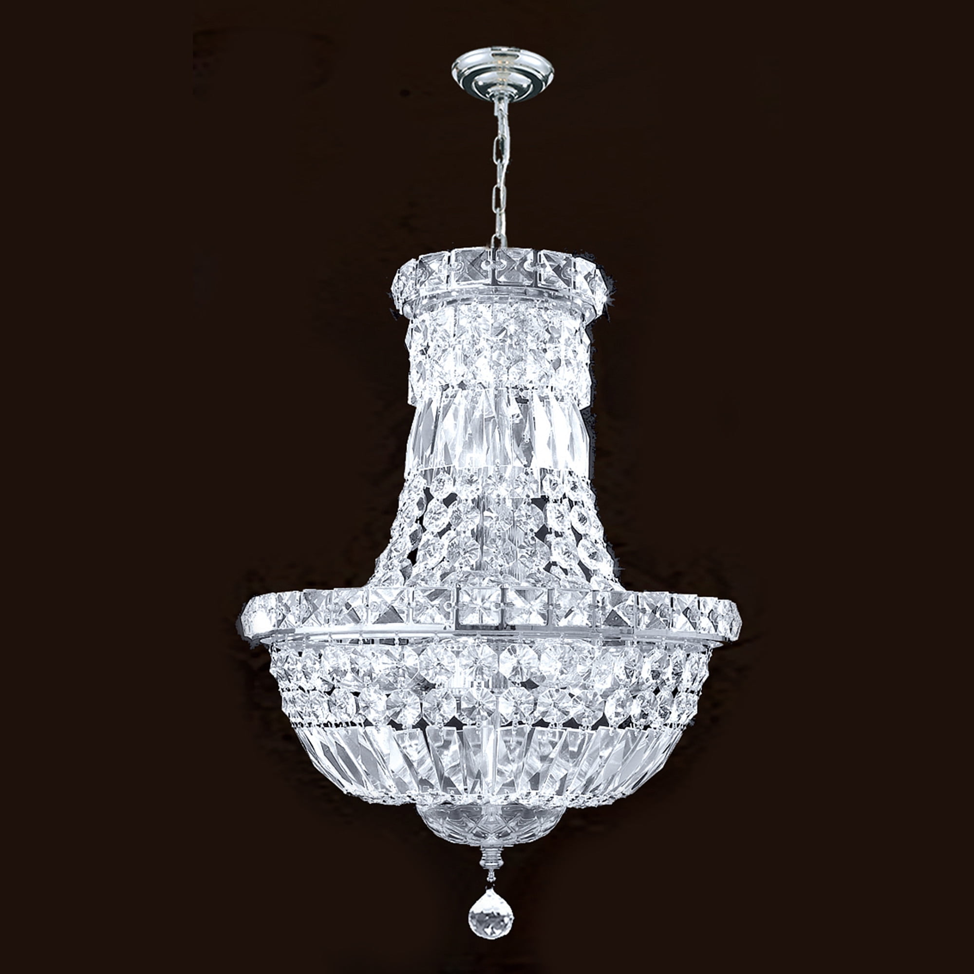 Empire Collection 6 Light Chrome Finish Crystal Chandelier 12