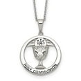 thumbnail image 3 of Sterling Silver Enameled Cubic Zirconia Holy Communion Pendant Necklace, 3 of 3