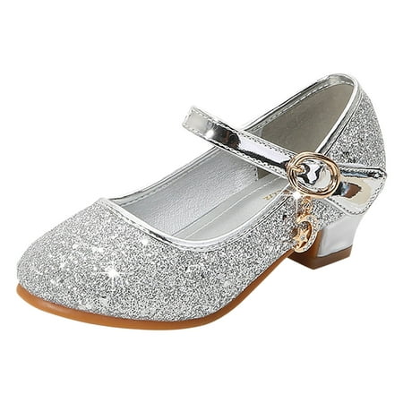 

Baby Shoes Girl PU Non Sequins Footwear Silver Fashion Princess Performance Footwear Homewear Dailywear Shoes For Child