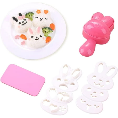 

Rice Ball Molds for Kids Cute Rabbit Pattern Sushi Mold Rice Shaper Mold Bento Accessories Kitchen Tools with Nori Seaweed Punch Cutter