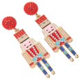 thumbnail image 4 of Stud Earrings Nutcracker Design Gifting Any Occasion White 1Pair, 4 of 4