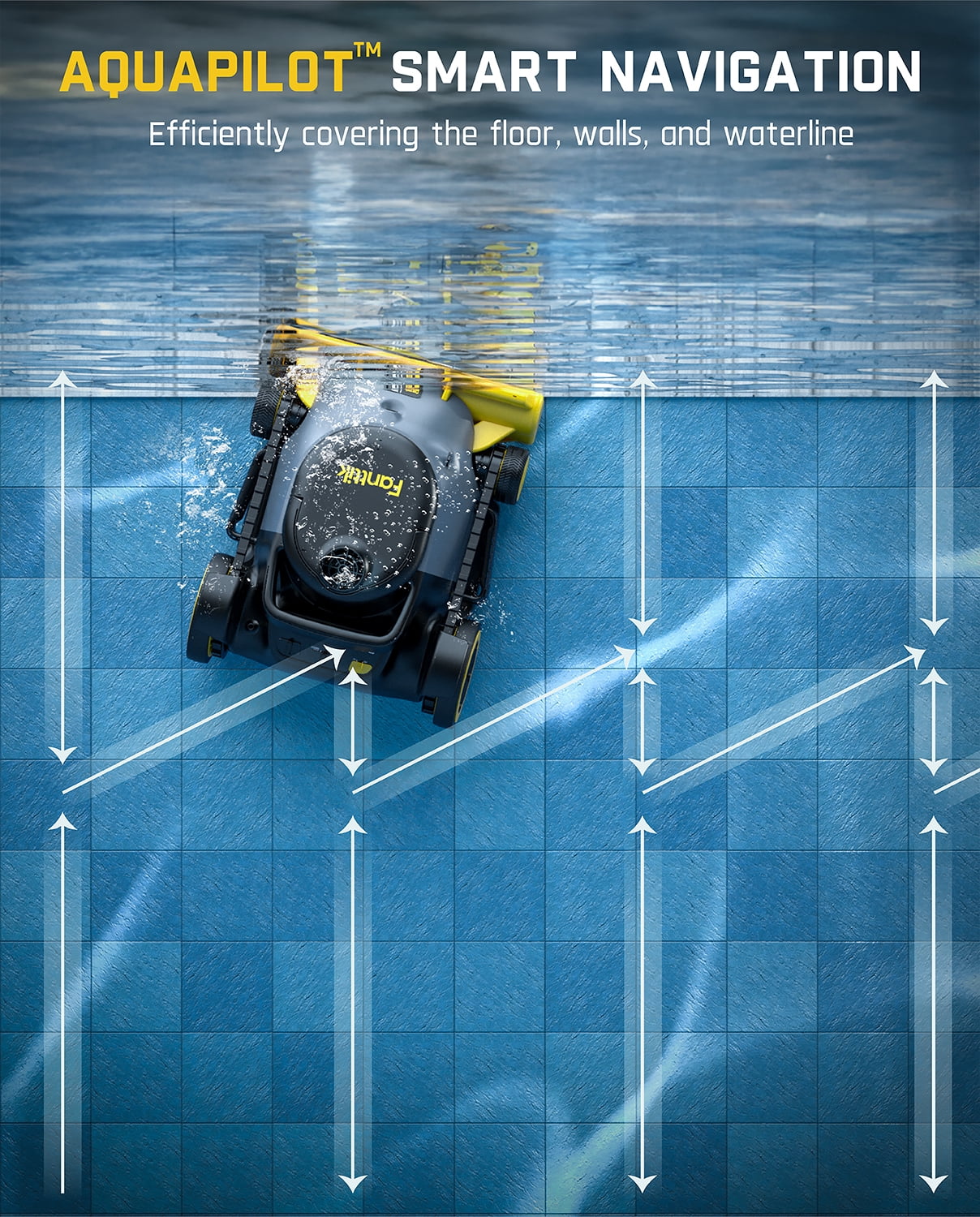 Fanttik Aero X Cordless Robotic Pool Cleaner – 4X Efficiency, 6H Runtime, Cleans Waterline, Walls & Floor,Up to 5382 Sq.Ft, APP & Remote Control