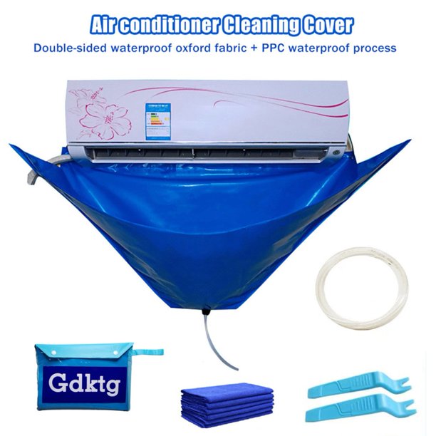 Cubierta de limpieza de aire acondicionado grande con tubería de agua, aire acondicionado impermeable por debajo de 1,5-3P, bolsa de cubierta de protección contra el polvo de limpieza Tan Jianjun unisex